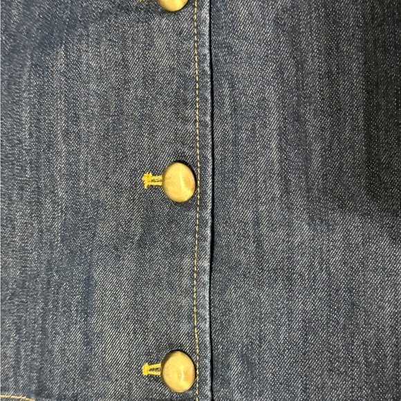 Michael Kors Navy Denim Skirt with Gold Accents - Picture 2 of 8